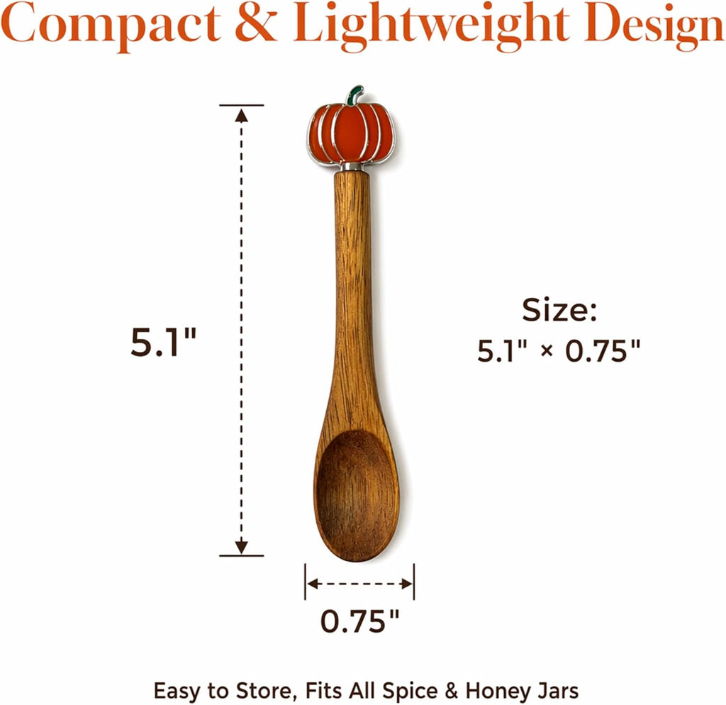 4PCS Acacia Wooden Coffee Spoons, 5.1 Inch Mini Teaspoons