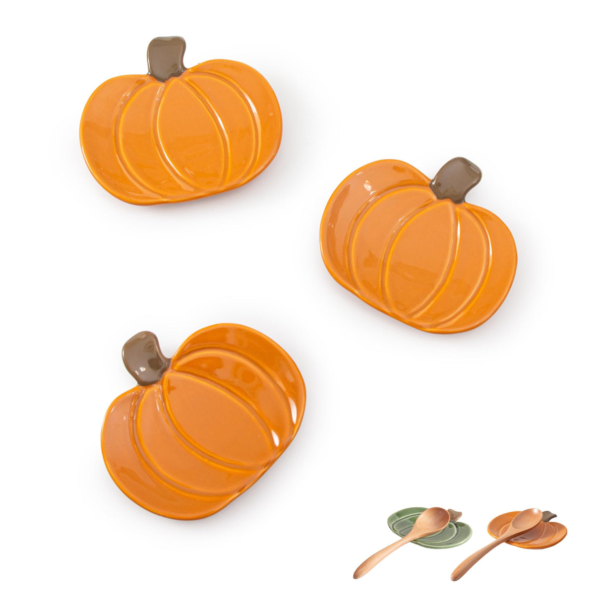 Maple Leaf Coffee Spoon Rest, Orange, Set of 3