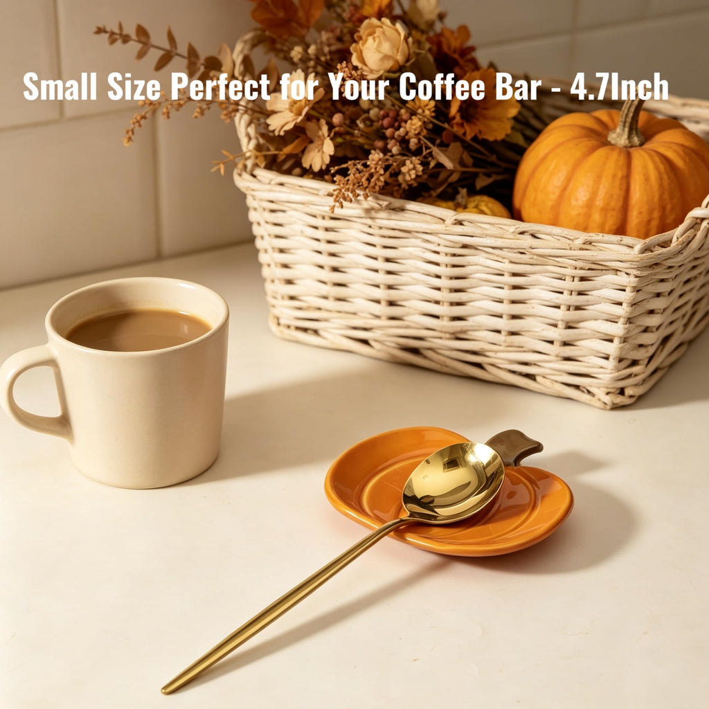 Maple Leaf Coffee Spoon Rest, Orange, Set of 3