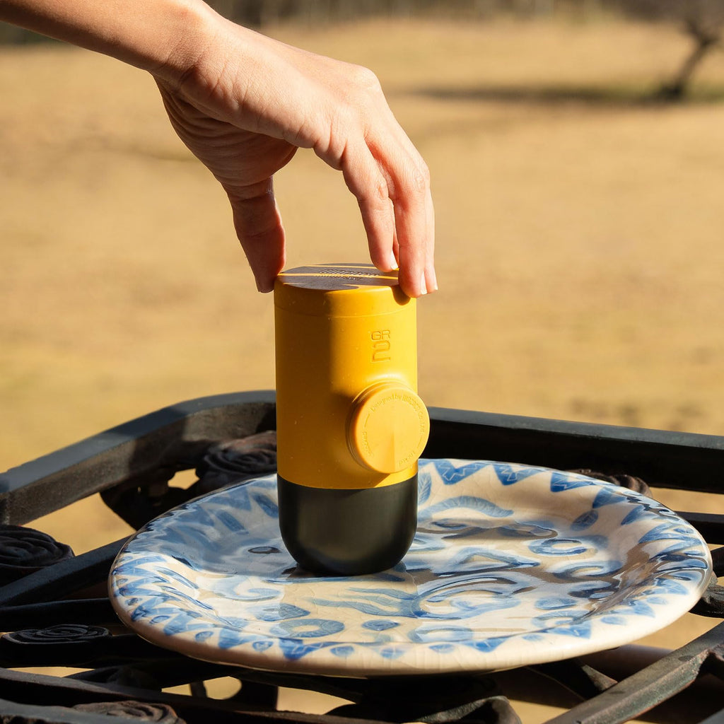 Wacaco Minipresso GR, Portable Espresso Machine, Compatible Ground Coffee, Hand Coffee Maker, Travel Gadgets, Manually Operated, Perfect for Camping, Hiking