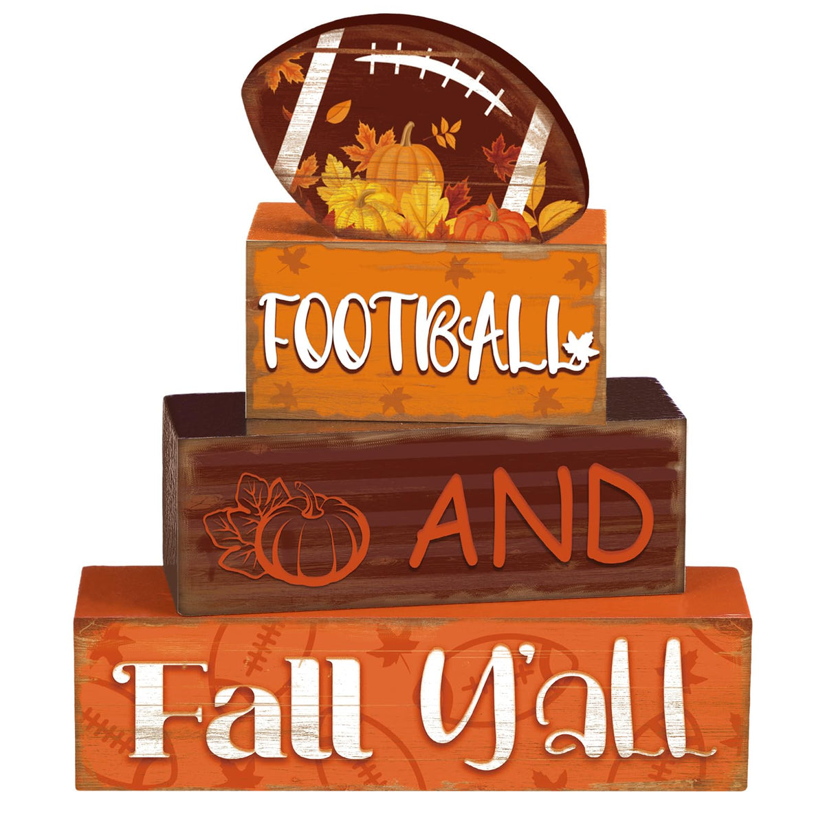 4 Pcs Fall Decor for Home Hello Fall Wooden Signs with Ice Cream Cup