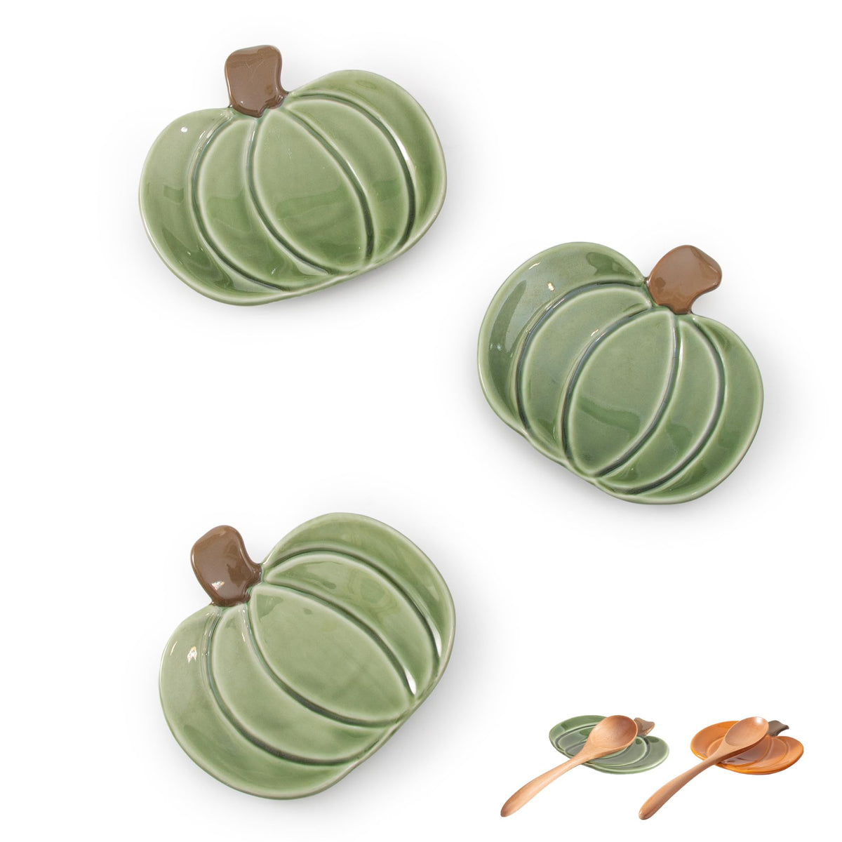 Maple Leaf Coffee Spoon Rest, Orange, Set of 3