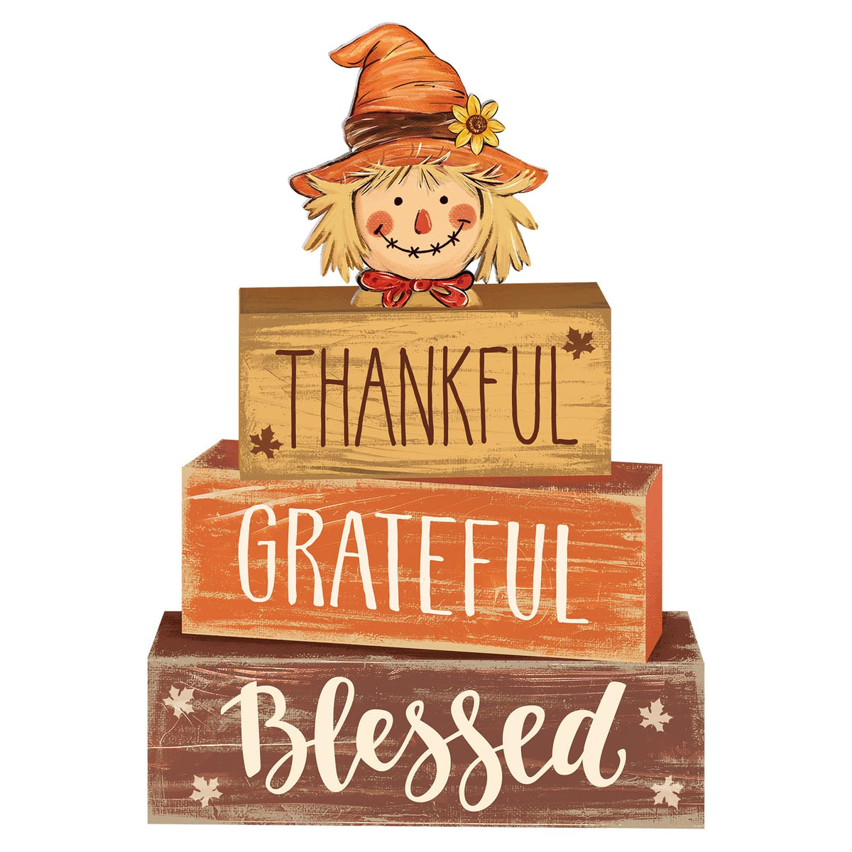 4 Pcs Fall Decor for Home Hello Fall Wooden Signs with Ice Cream Cup