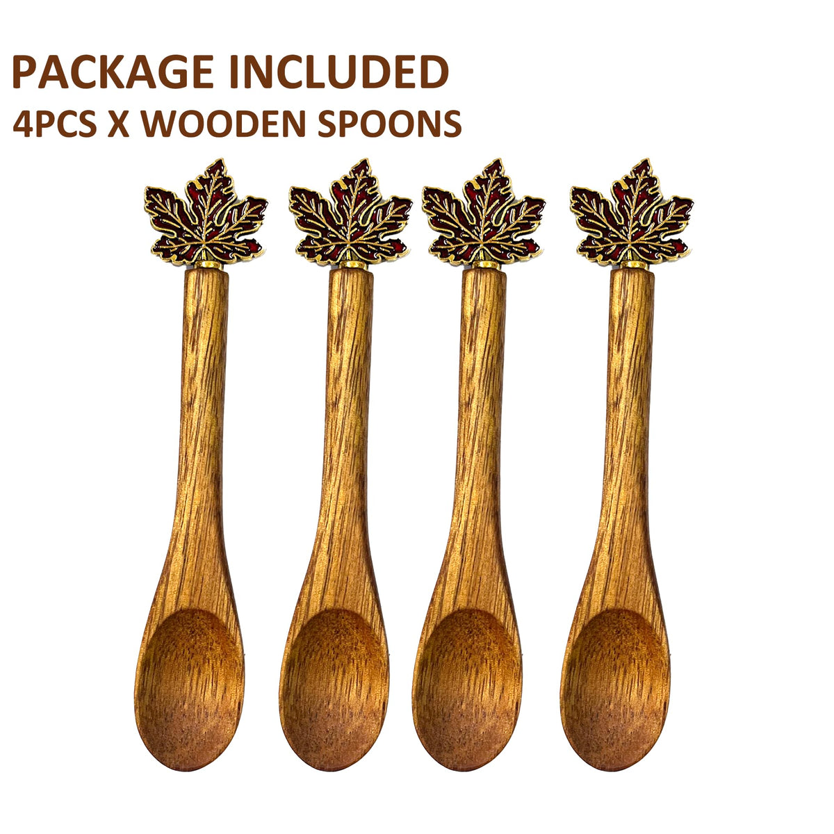 4PCS Acacia Wooden Coffee Spoons, 5.1 Inch Mini Teaspoons