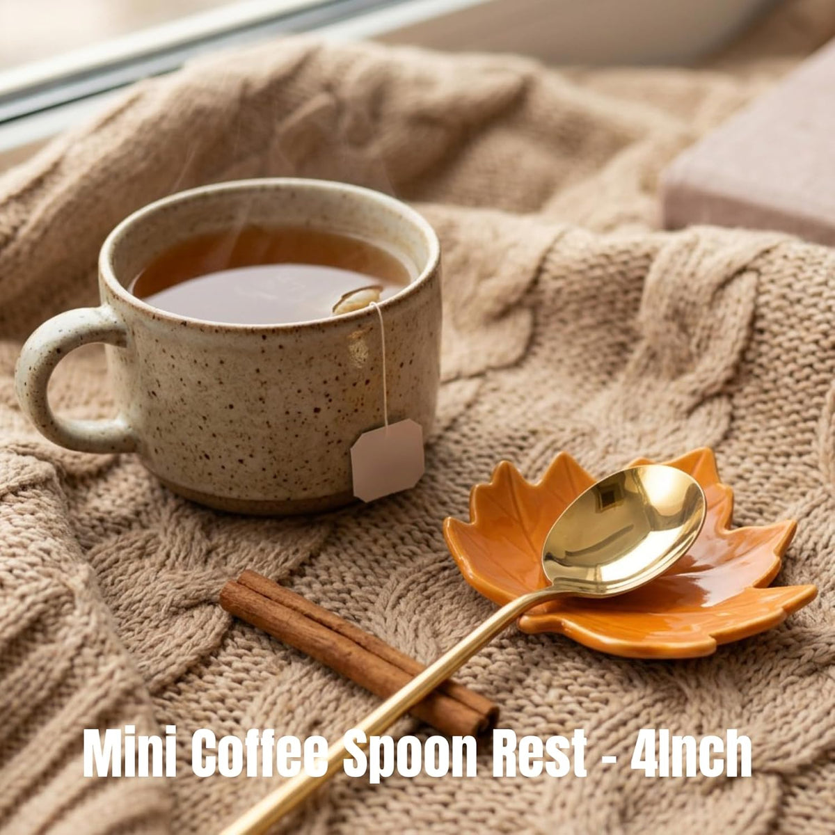 Maple Leaf Coffee Spoon Rest, Orange, Set of 3