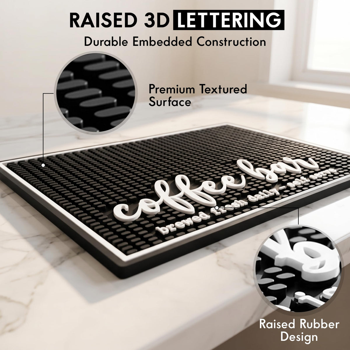 Coffee Bar Mat, Ok But First - Coffee Bar Accessories, Countertop, 18x12