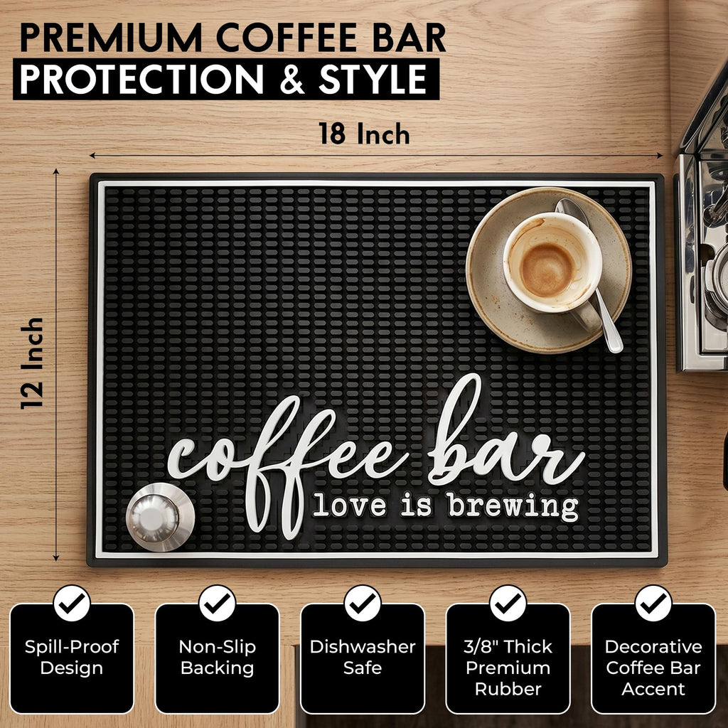 Coffee Bar Mat, Ok But First - Coffee Bar Accessories, Countertop, 18x12