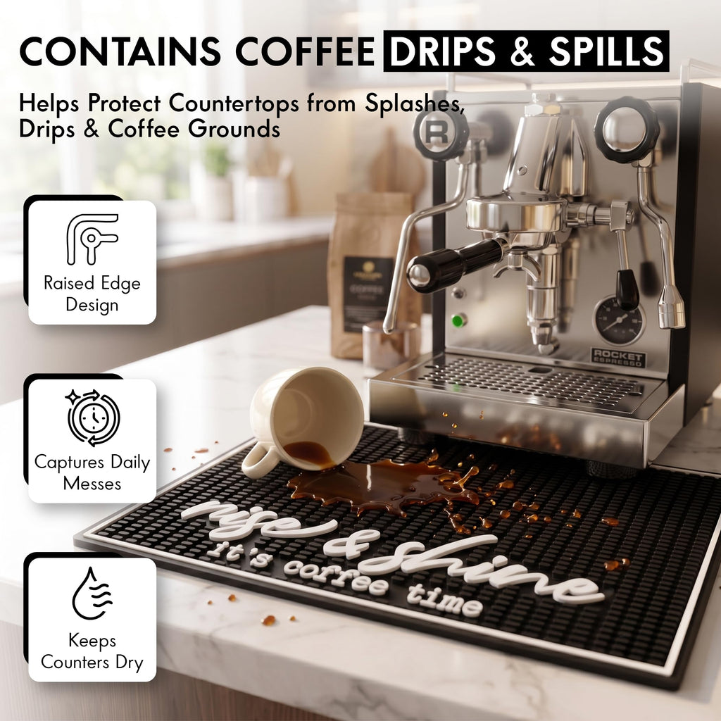 Coffee Bar Mat, Ok But First - Coffee Bar Accessories, Countertop, 18x12