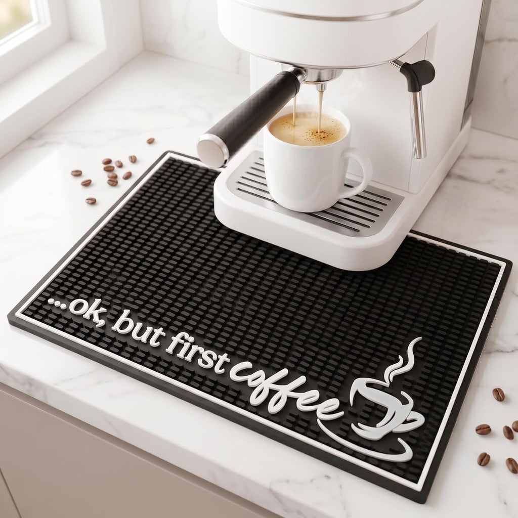 Coffee Bar Mat, Ok But First - Coffee Bar Accessories, Countertop, 18x12