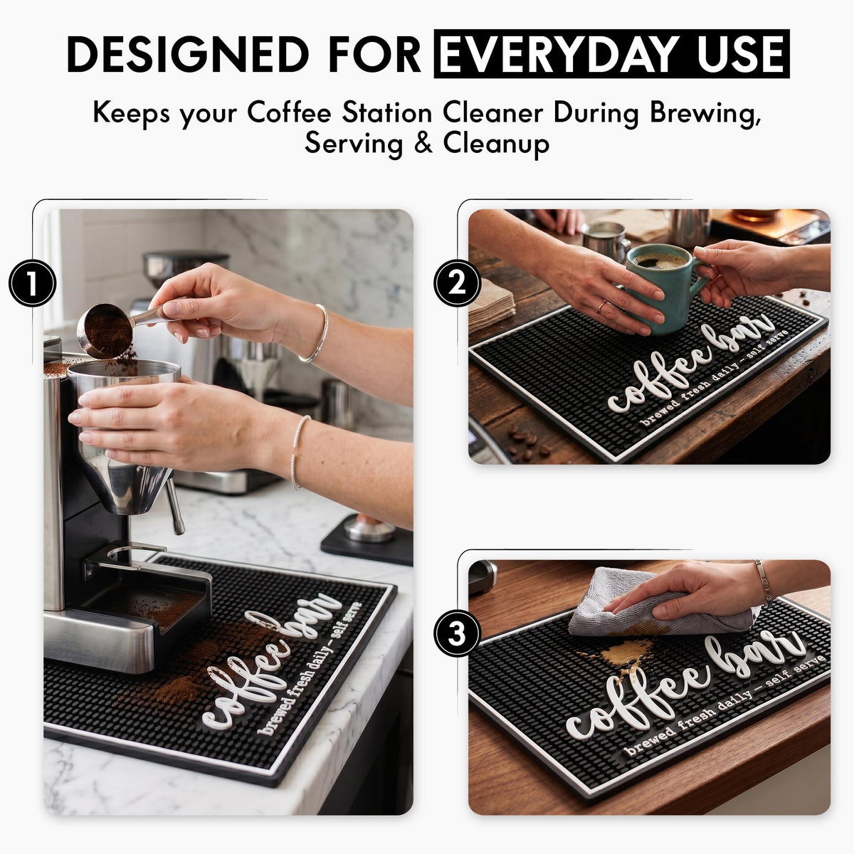 Coffee Bar Mat, Ok But First - Coffee Bar Accessories, Countertop, 18x12