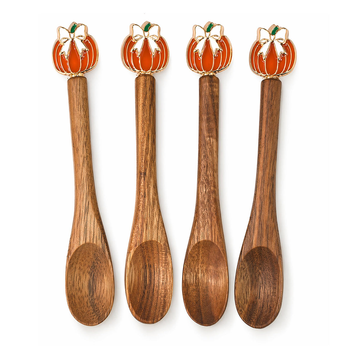 4PCS Acacia Wooden Coffee Spoons, 5.1 Inch Mini Teaspoons