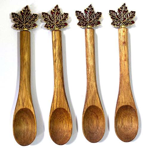 4PCS Acacia Wooden Coffee Spoons, 5.1 Inch Mini Teaspoons