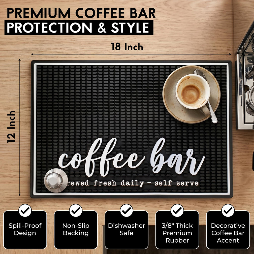 Coffee Bar Mat, Ok But First - Coffee Bar Accessories, Countertop, 18x12