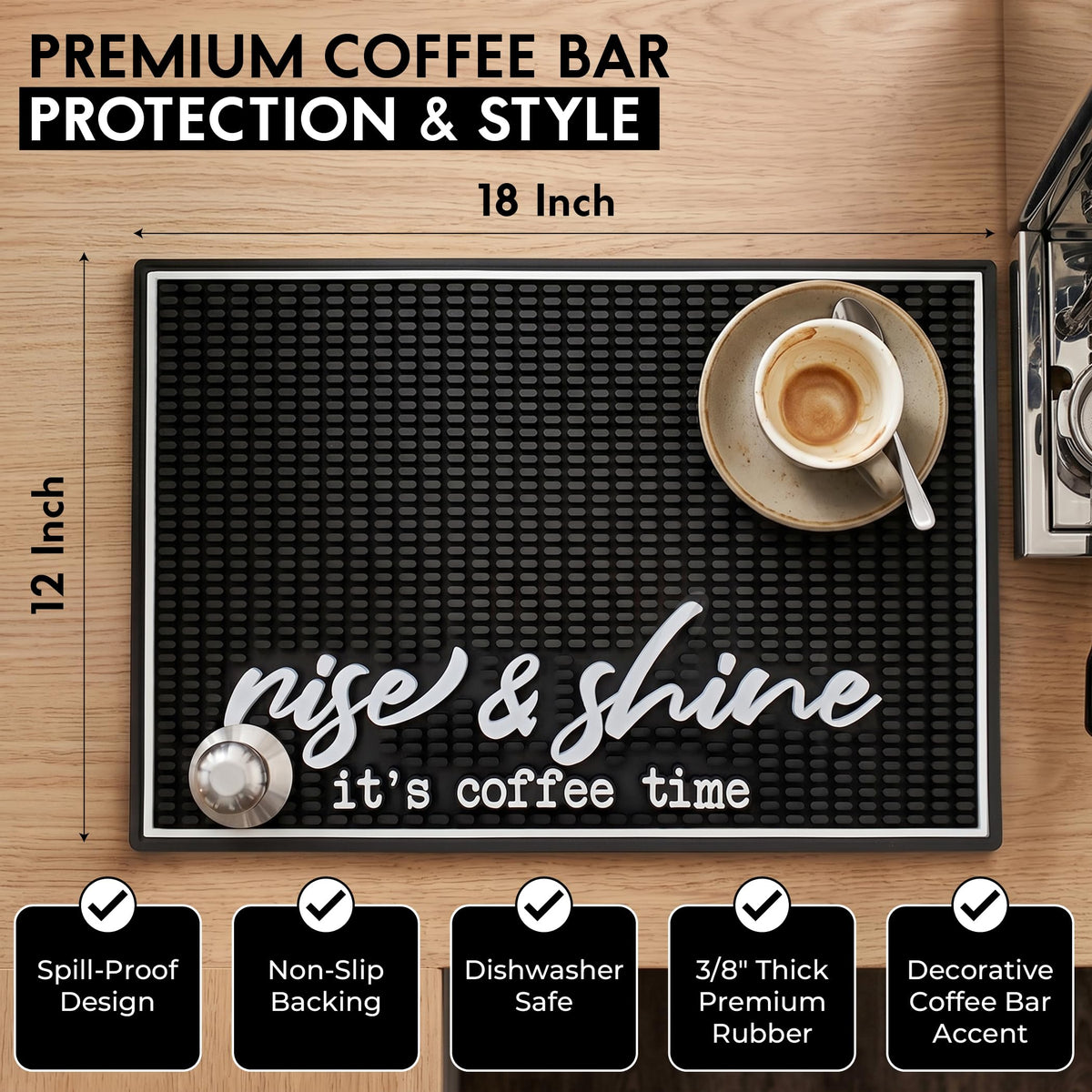 Coffee Bar Mat, Ok But First - Coffee Bar Accessories, Countertop, 18x12
