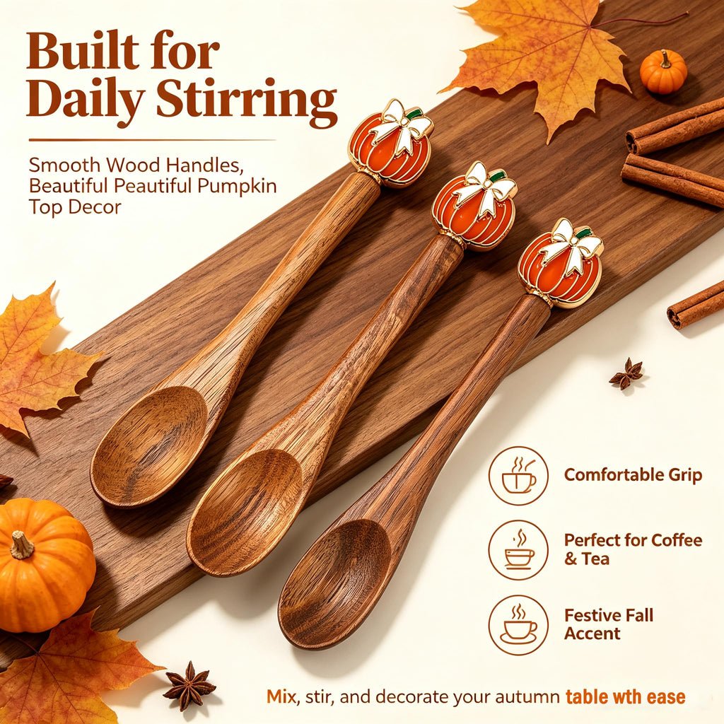 4PCS Acacia Wooden Coffee Spoons, 5.1 Inch Mini Teaspoons
