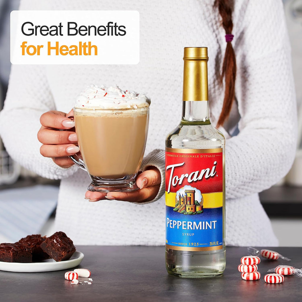 Torani Coffee Syrup, Pumpkin Pie, Peppermint, and Salted Caramel Syrup for Drinks, Fall & Winter Variety 3-Pack, Pumps Included, 25.4 Fl Oz Ea