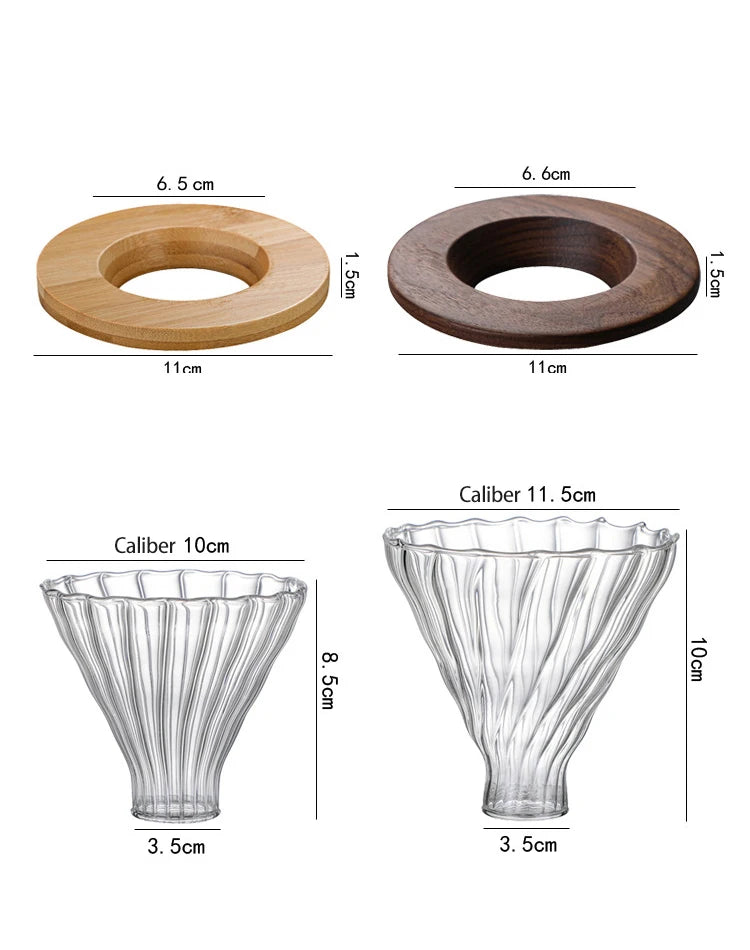 Glass Pour Over Coffee Maker Set with Carafe & Reusable Dripper – 300 mL / 600 mL