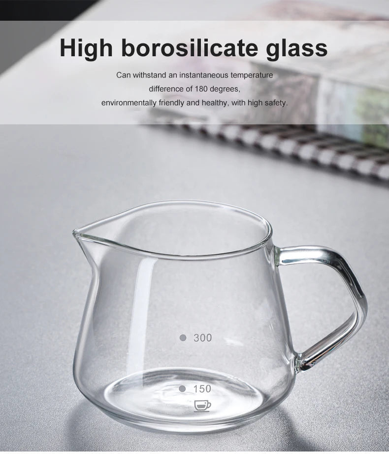 Glass Pour Over Coffee Maker Set with Carafe & Reusable Dripper – 300 mL / 600 mL