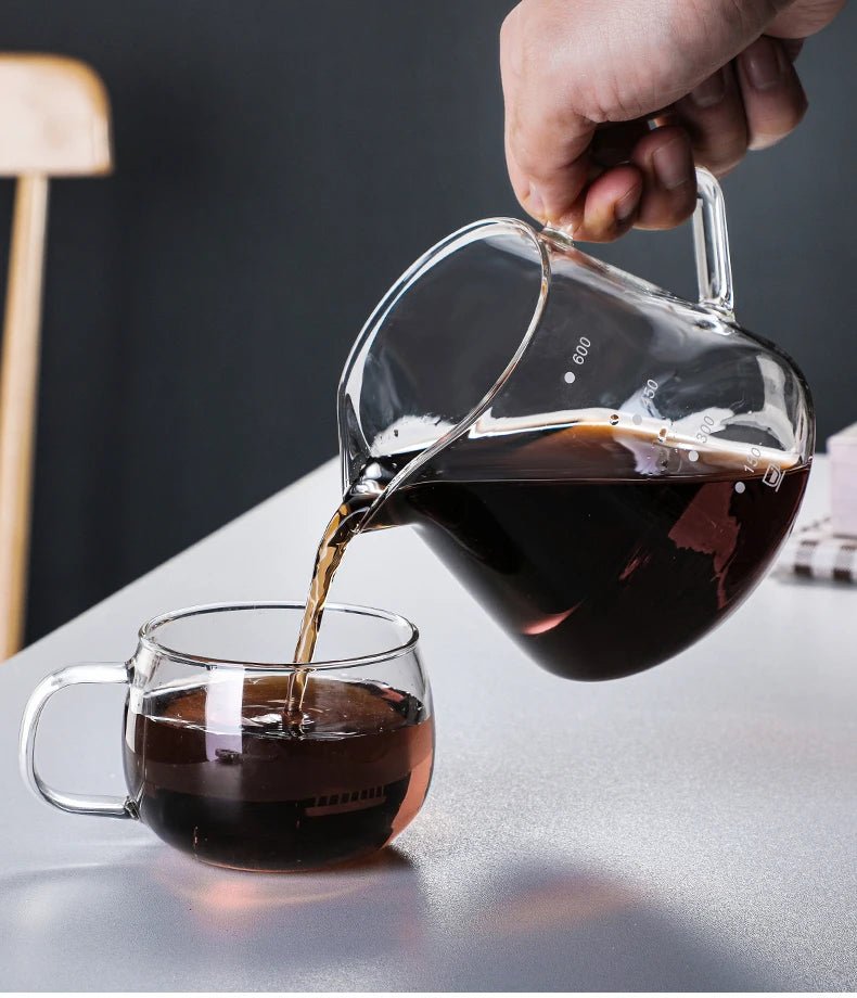Glass Pour Over Coffee Maker Set with Carafe & Reusable Dripper – 300 mL / 600 mL