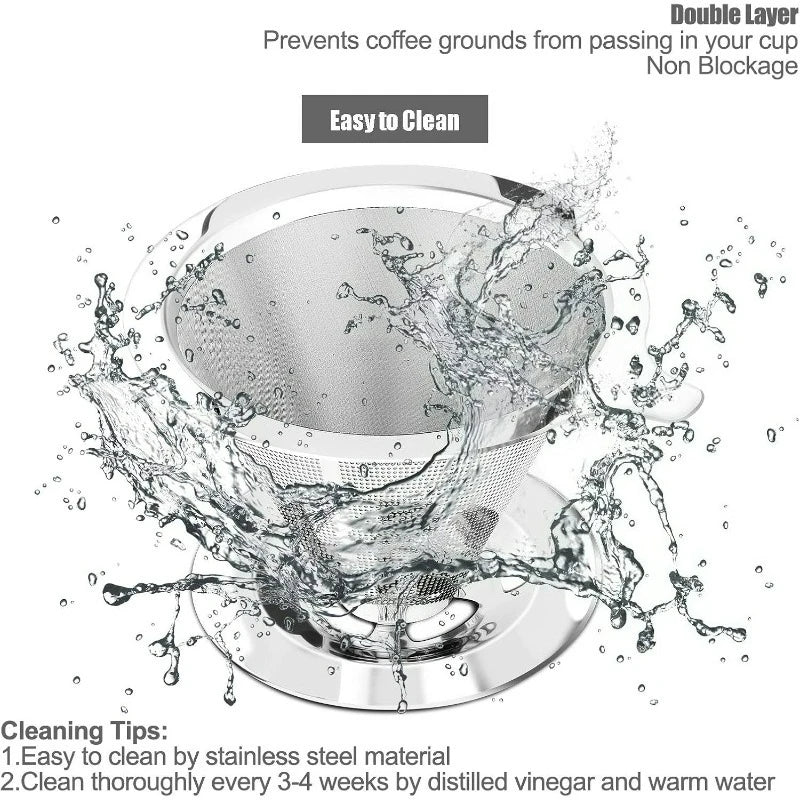 Pour Over Fine Mesh Stainless Steel Coffee Dripper